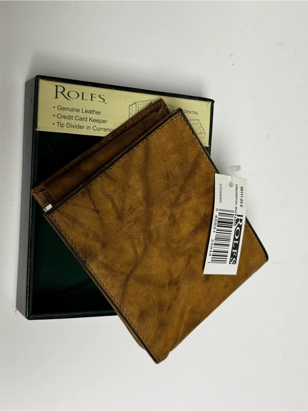 Rolfs Brown Genuine Leather Men's Wallet with Bonus Valet Box